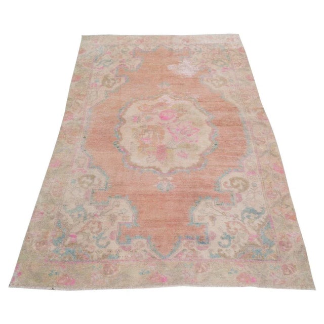 Vintage Turkish Anatolian hand knotted rug with natural colors and fine weave.