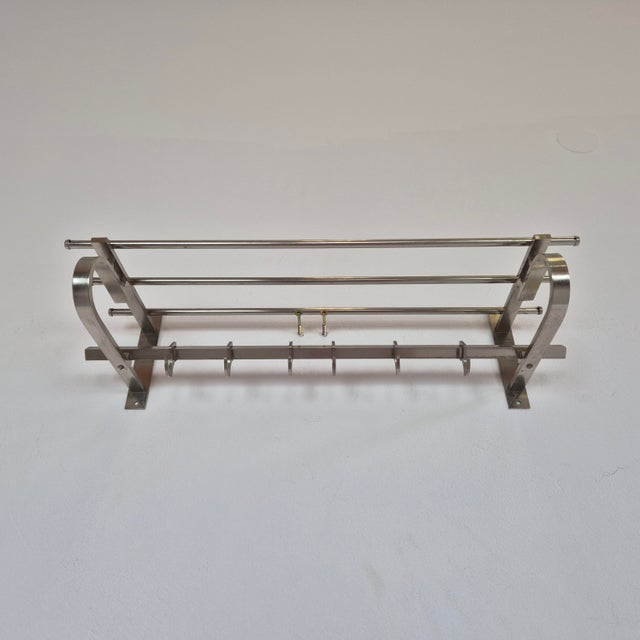 Bauhaus Bauhaus Wall Rack with Shelf, Germany, 1930s For Sale - Image 3 of 9