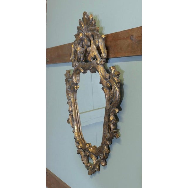 Late 19th Century Small Baroque Style Gilt Wall Mirror, 1890s For Sale - Image 5 of 9