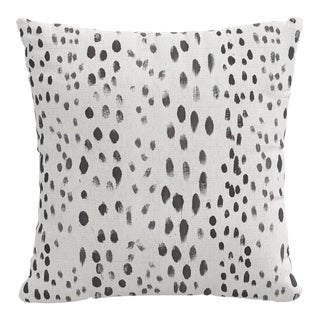 20" Decorative Pillow in Ink Linen Leopard For Sale