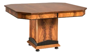 Art Deco Wood Squared Extendable Table, 1930s