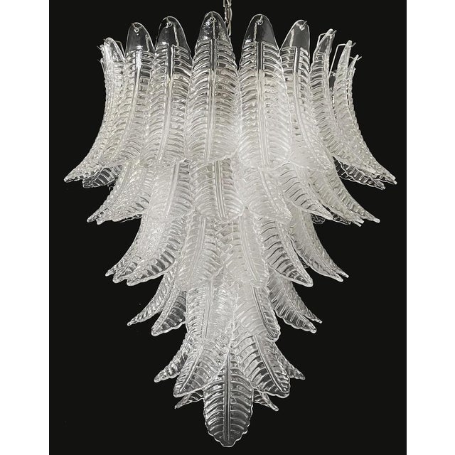 Large Italian Murano Felci Glass Chandelier with 75 Clear Glasses, 1990s For Sale - Image 4 of 18