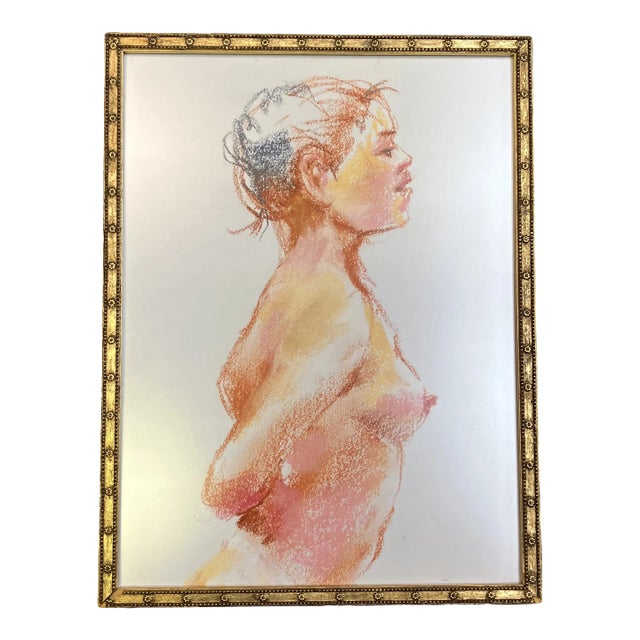 1970’s Original Female Nude Pastel Drawing For Sale