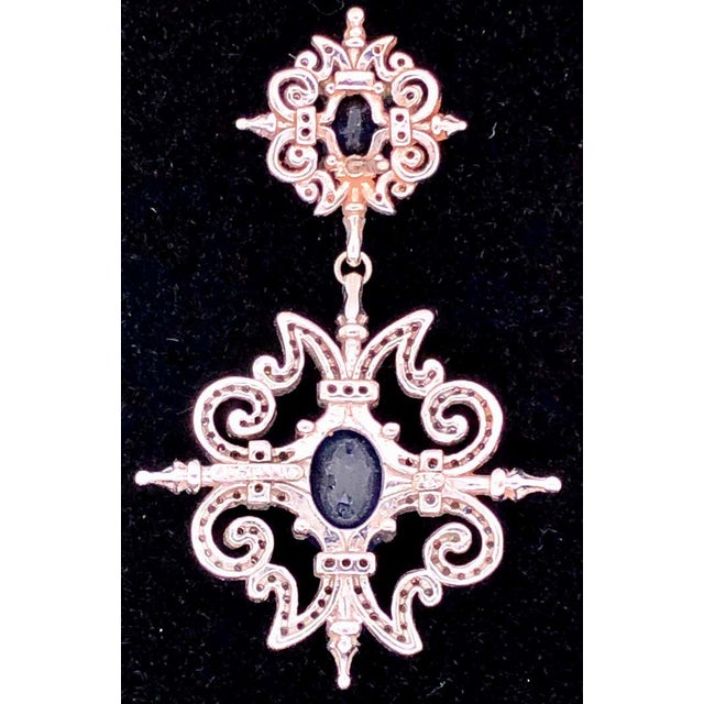 Gold 18 Karat Paul Morelli Pave Garden Gate Double Dangle Earring For Sale - Image 8 of 12