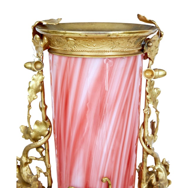 French Art Glass Vase with Ormolu Mounts, 1930s For Sale - Image 5 of 11