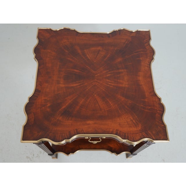 Wood Pair Theodore Alexander 5005-392 Mahogany 1 Drawer Lamp Tables For Sale - Image 7 of 18