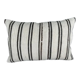Turkish Hemp Pillow Cushion Natural Beige Dark Brown Pillow Cushion Cover 16 "x 24" For Sale