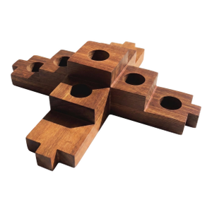 Vintage Wood Block Candle Holder