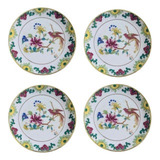 Early 20th Century Hand Painted Chinoiserie Porcelain Nippon Plates - Set of 4 For Sale