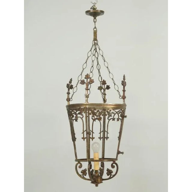 Antique French Solid Bronze Lantern For Sale - Image 11 of 11
