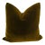Plush 24" Olive Brown Down Filled Mohair Pillow For Sale