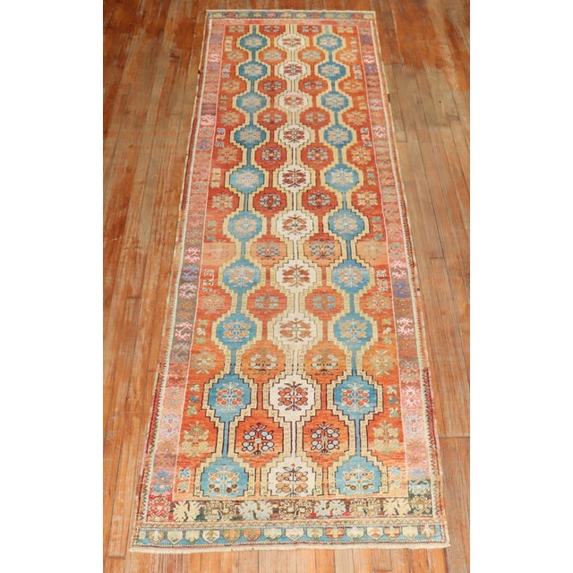 Textile Early 20th Century Antique Zabihi Collection Turkish Melas Runner For Sale - Image 7 of 10