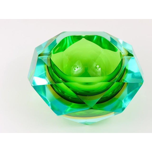 Italian Flavio Poli Colorful Faceted Diamond Ashtray by Seguso, 1960s For Sale - Image 9 of 18