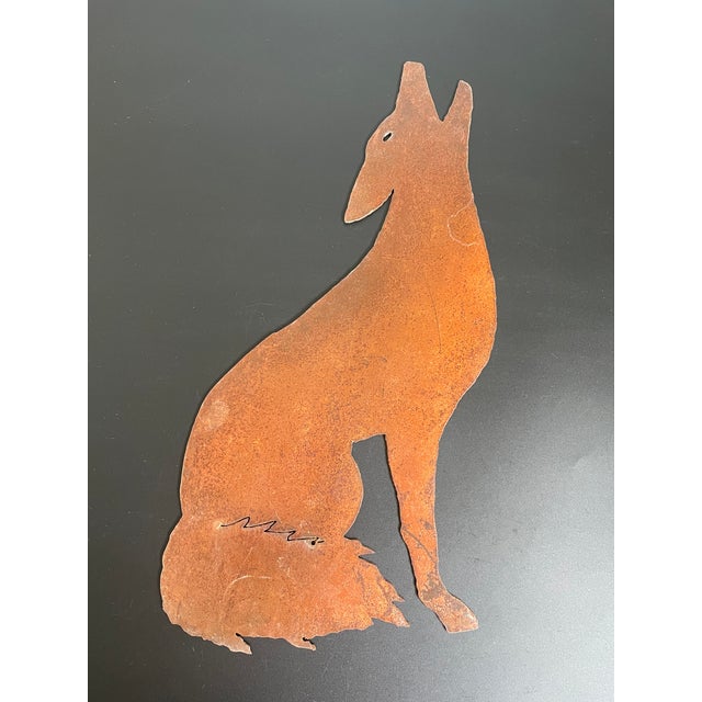Southwest Howling Coyote Metal Wall Art | Chairish