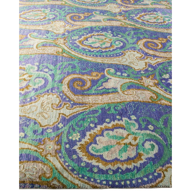 Solo Rugs Suzani Collection Hand-Knotted Area Rug - 9' 1" X 11' 9" For Sale - Image 4 of 10