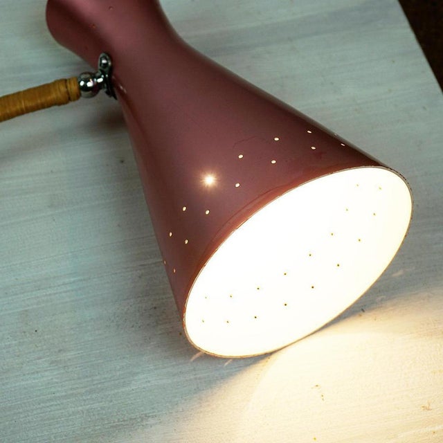 Mid-Century Austrian Pink Adjustable Wall Lamp attributed to Rupert Nikoll, 1950s For Sale - Image 16 of 18