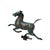 Chinese Turquoise Teal Enamel Galloping Horse Treading on a Flying Swallow Metal Figure For Sale - Image 4 of 12