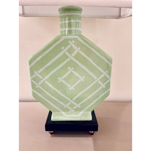 Modern Port 68 Modern Green Bamboozled Palm Table Lamp For Sale - Image 3 of 5