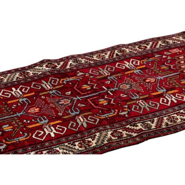 1960s Vintage Persian Heriz Rug, 3'4" X 10'9" For Sale - Image 5 of 12
