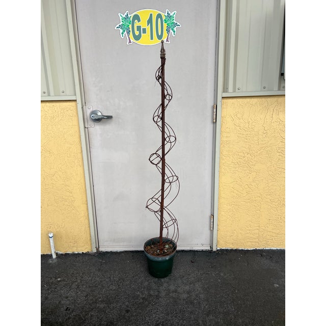 Late 20th Century Monumental Metal Obelisk Trellis Plant Support -2 For Sale In West Palm - Image 6 of 8