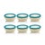 2020s Matera 5.25"Coiled Abaca Condiment Bowls, Set of 6, Turquoise For Sale - Image 5 of 5