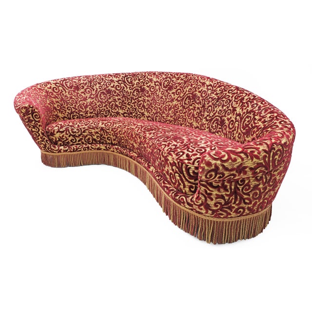 1950s Mid-Century Modern Italian Curved Sofa by Federico Munari, 1950s For Sale - Image 5 of 12