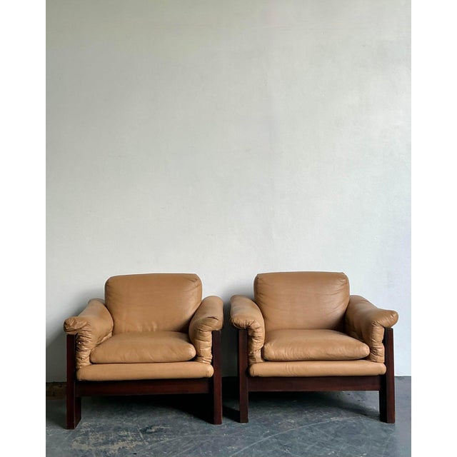 Wood Vintage Boho Milo Baughman for Thayer Coggin Case Lounge Chairs - A Pair For Sale - Image 7 of 9