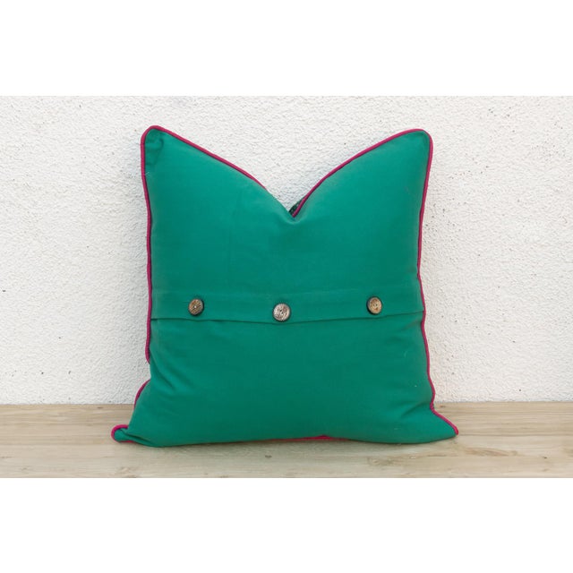 1960s Vanna Green Dotted Ahir Handloom Pillow For Sale - Image 5 of 6
