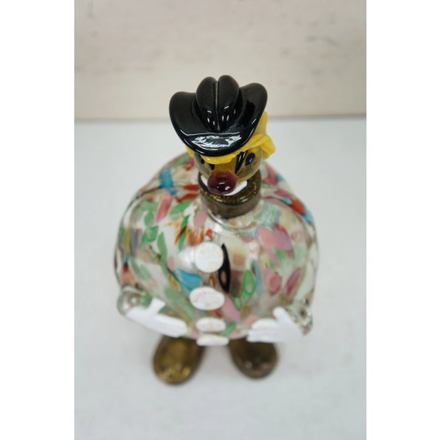 Pink 1960s Italian Murano Art Glass Cowboy Clown Decanter Bottle W Head Stopper 13" For Sale - Image 8 of 15
