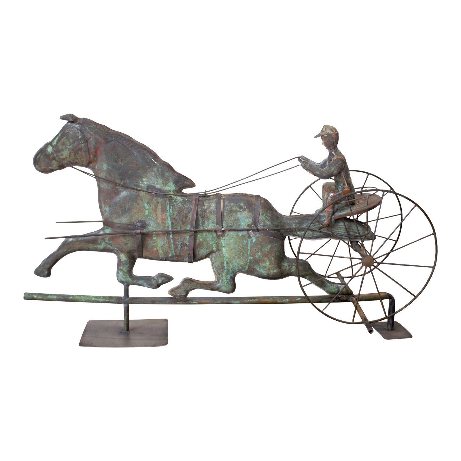 Antique Sulky Jockey Horse Carriage Buggy Weathervane Sculpture Chairish