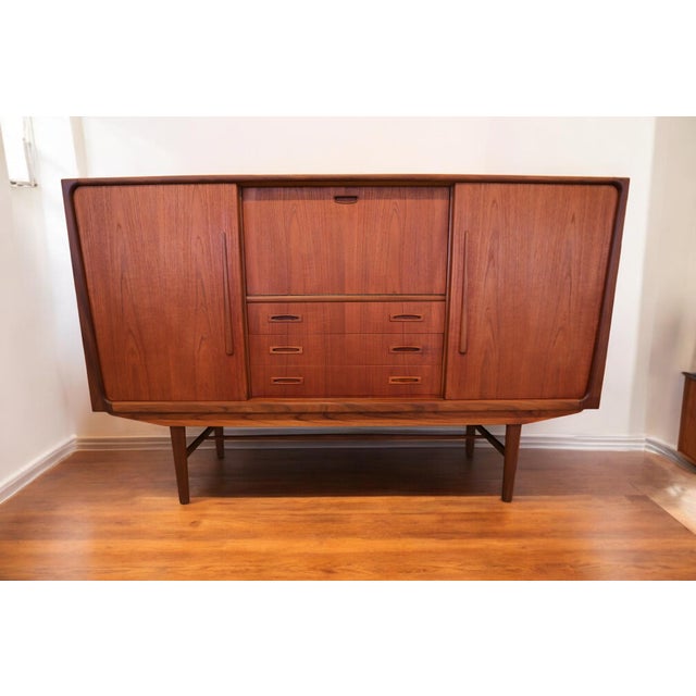 Vintage Danish Teak Cabinet with Bar Section and Sliding Doors from Clausen & Søn, 1960s For Sale - Image 10 of 18