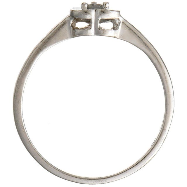 Platinum Petite Diamond(0.07) Heart Ring, size 7 For Sale - Image 4 of 5