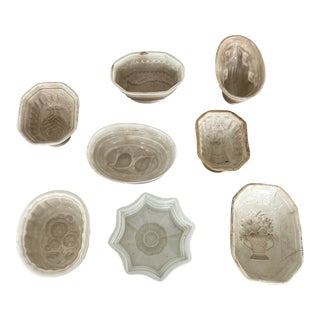 Collection of Antique English and German Ironstone Pudding Molds- Set of 8 For Sale