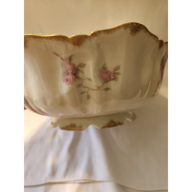 Late 19th Century Antique Haviland Limoges Baltimore Rose 10" Square Salad Bowl For Sale - Image 5 of 12