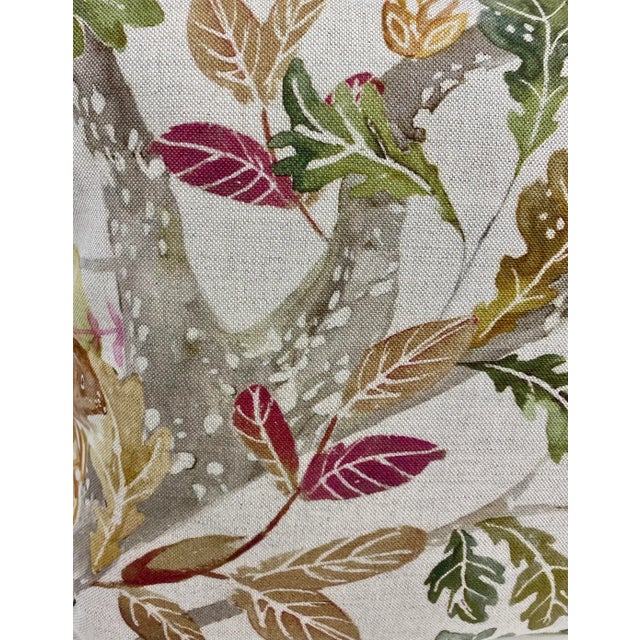 Early 21st Century 16" Square Pillow Featuring a Scurrying Squirrel and Tree With Fall Colored Foliage Pattern- Made in Uk. For Sale - Image 5 of 12