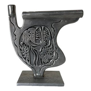 Donald Drumm Cast Aluminum Modernist Menorah For Sale