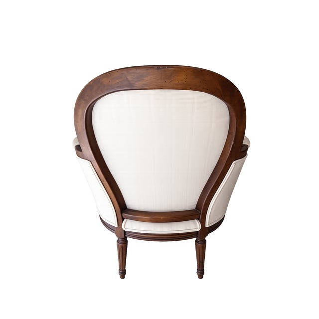 Mid 20th Century Late 20th Century Pair of Louis XVI–Style Upholstered Armchairs For Sale - Image 5 of 5