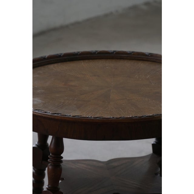 Black Vintage Danish Baroque Style Side Table in Oak, 1940s For Sale - Image 8 of 15
