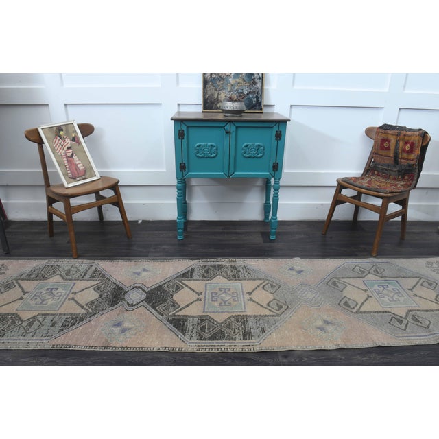 1970s Vintage Handmade Wool Cotton Turkish Brown Area Rug For Sale - Image 4 of 11