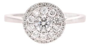0.73 Carat Round Invisible Diamond Engagement Ring, Size 7