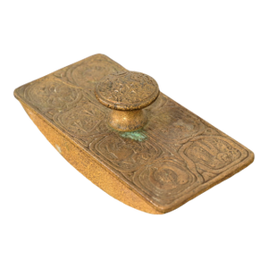Tiffany Studios New York Zodiac Bronze Doré Rocker Blotter, Circa 1910