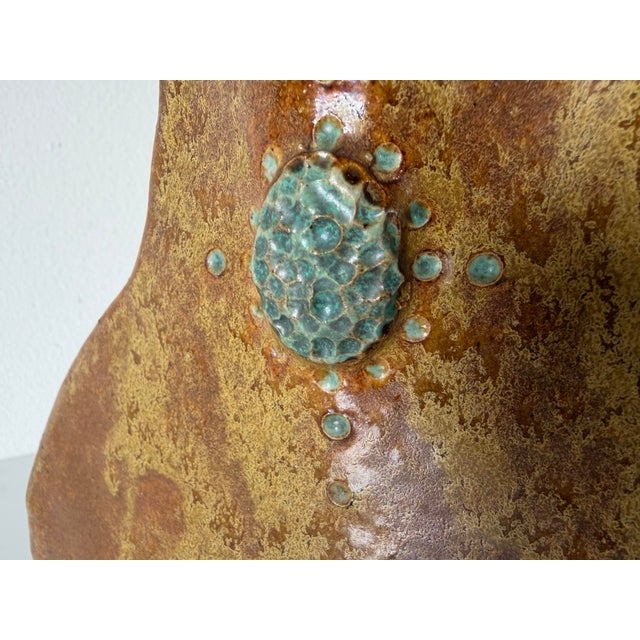Modern Organic Studio Pottery Sculptural Vase Signed Sue For Sale - Image 4 of 12
