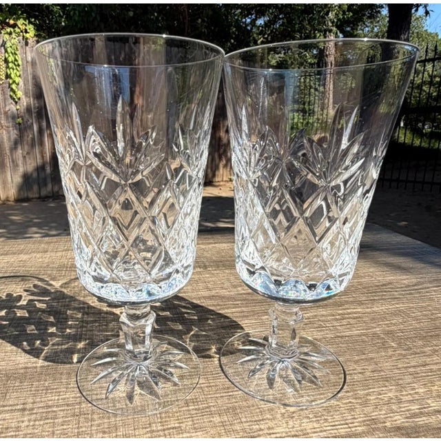 Lenox Vintage Lenox Charleston Crystal Iced Tea Glasses 6.75" Set of 2 Hand Blown For Sale - Image 4 of 5