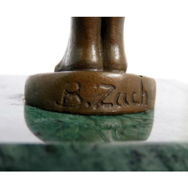 Metal Art Nouveau Patinated Bronze Pocket Watch Holder For Sale - Image 7 of 9