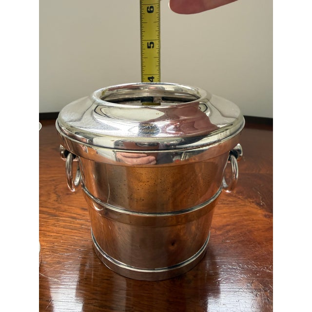 1930s Antique Gorham Silver Plated Champagne Bucket Form Caviar Server For Sale - Image 5 of 12