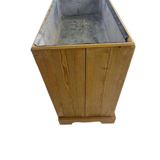 19th Century English Pine Dry Sink/Plant Stand with Zinc Liner Chairish