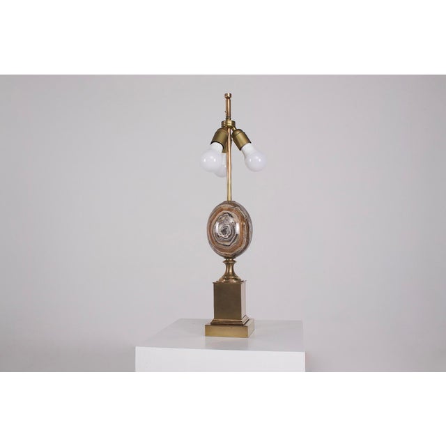 Vintage Table Lamp in Onyx from Maison Charles Paris, 1970s For Sale - Image 9 of 12