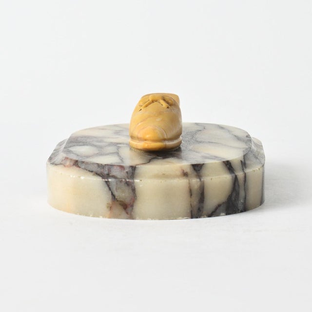 Boho Chic Antique Marble Paperweight with Carved Stone Shoe from Befos, 1800s For Sale - Image 3 of 8