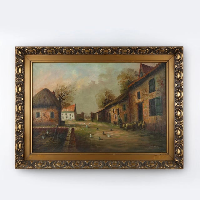 French Artist, Farm, 1920, Oil on Canvas, Framed For Sale - Image 11 of 11