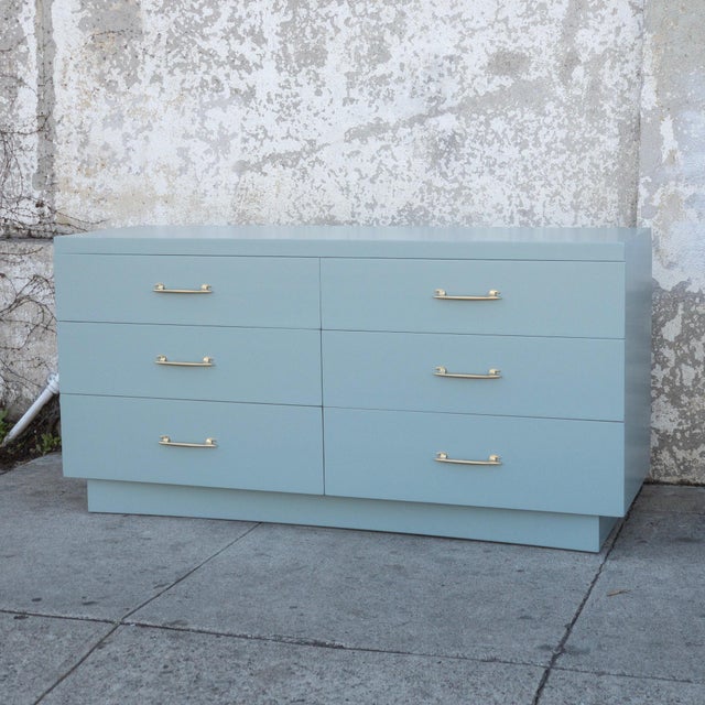 1950's Cottage Light Blue 6-Drawer Dresser | Chairish